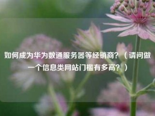 如何成为华为数通服务器等经销商？(请问做一个信息类网站门槛有多高？)