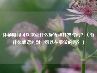 怀孕期间可以做点什么挣钱和打发时间？（有什么靠谱的副业可以在家做的吗？）