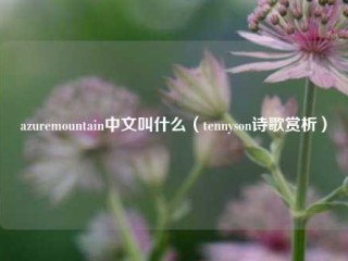 azuremountain中文叫什么（tennyson诗歌赏析）