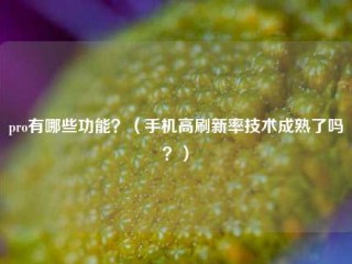 pro有哪些功能？（手机高刷新率技术成熟了吗？）