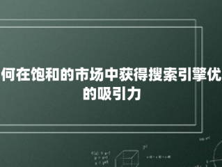 如何在饱和的市场中获得搜索引擎优化的吸引力