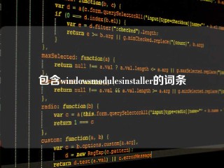 包含windowsmodulesinstaller的词条