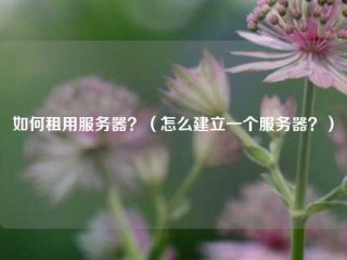 如何租用服务器？(怎么建立一个服务器？)