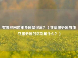 有哪些网游本身质量很高？(共享服务器与独立服务器的区别是什么？)