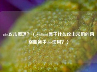 Cdn攻击原理？(同步泛洪属于什么攻击常用的网络服务中dns使用？)