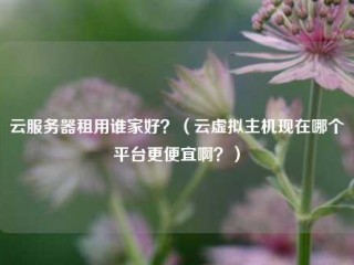 云服务器租用谁家好？（云虚拟主机现在哪个平台更便宜啊？）