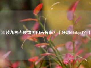 江波龙固态硬盘国内占有率？（联想thinkpad？）