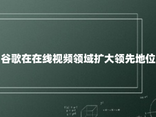 谷歌在在线视频领域扩大领先地位