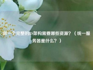 做一个完整的BS架构需要哪些资源？(统一服务器是什么？)