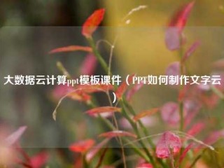 大数据云计算ppt模板课件（PPT如何制作文字云）