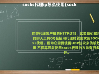 socks代理ip怎么使用(sock5代理怎么用？)