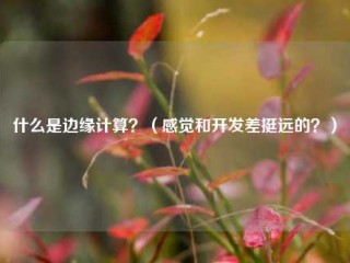 什么是边缘计算？（感觉和开发差挺远的？）