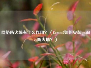 网络防火墙有什么作用？（Centos7如何安装iptables防火墙？）