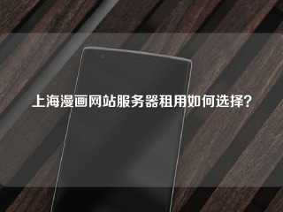 上海漫画网站服务器租用如何选择？