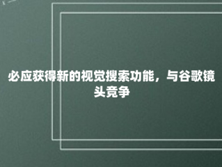 必应获得新的视觉搜索功能，与谷歌镜头竞争