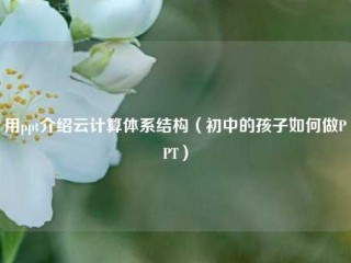 用ppt介绍云计算体系结构（初中的孩子如何做PPT）