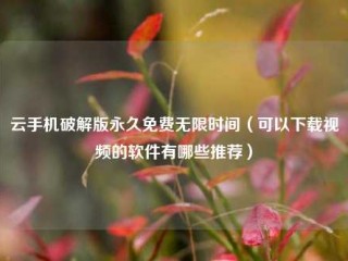 云手机破解版永久免费无限时间（可以下载视频的软件有哪些推荐）