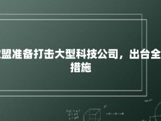 欧盟准备打击大型科技公司，出台全面措施