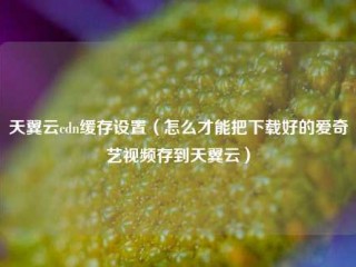 天翼云cdn缓存设置（怎么才能把下载好的爱奇艺视频存到天翼云）