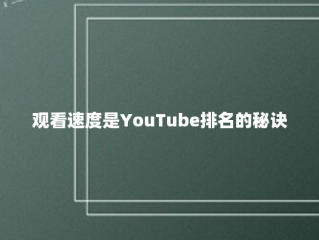 观看速度是YouTube排名的秘诀