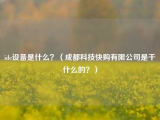 idc设备是什么？（成都科技快购有限公司是干什么的？）