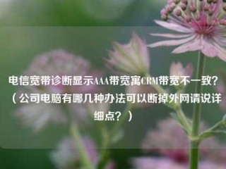 电信宽带诊断显示AAA带宽寓CRM带宽不一致？（公司电脑有哪几种办法可以断掉外网请说详细点？）