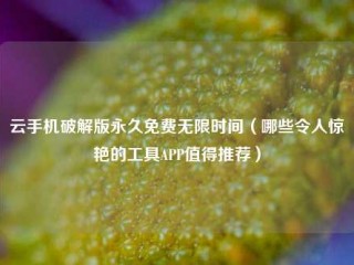 云手机破解版永久免费无限时间（哪些令人惊艳的工具APP值得推荐）