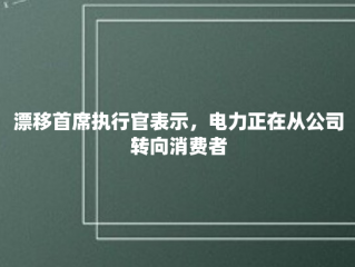 漂移首席执行官表示，电力正在从公司转向消费者