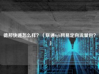 德邦快递怎么样？(联通6 GB网易定向流量包？)