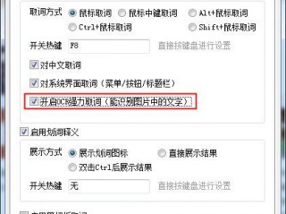 字典设置窗口，有道桌面词典相关设置