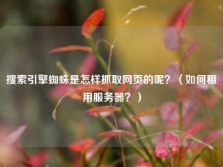 搜索引擎蜘蛛是怎样抓取网页的呢？（如何租用服务器？）