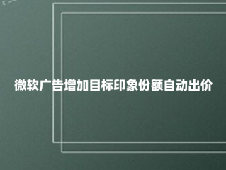 微软广告增加目标印象份额自动出价