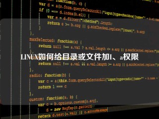 LINUX如何给目录或文件加I、a权限