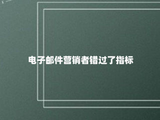 电子邮件营销者错过了指标