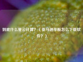 到底什么是云计算？（亚马逊平板怎么下载软件？）