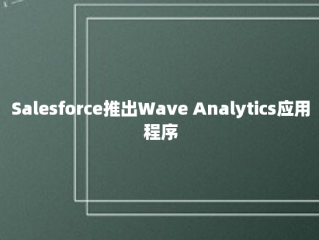 Salesforce推出Wave Analytics应用程序