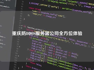 重庆防DDOS服务器公司全方位体验