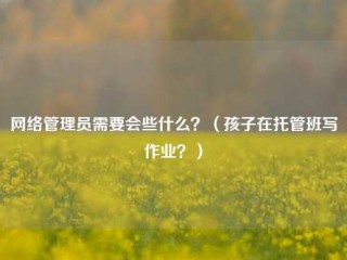 网络管理员需要会些什么？（孩子在托管班写作业？）