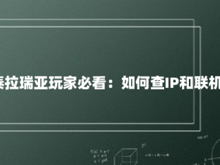 泰拉瑞亚玩家必看：如何查IP和联机？