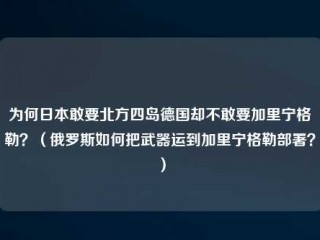 为何日本敢要北方四岛德国却不敢要加里宁格勒？(俄罗斯如何把武器运到加里宁格勒部署？)