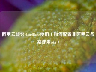 阿里云域名cloudflare使用（如何配置非阿里云备案使用cdn）