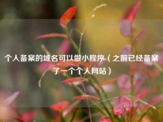 个人备案的域名可以做小程序（之前已经备案了一个个人网站）