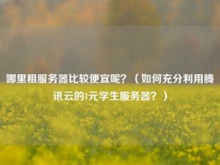 哪里租服务器比较便宜呢？（如何充分利用腾讯云的1元学生服务器？）