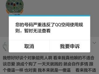 你的账号严重违反了QQ空间使用规则，暂时无法查看，这个问题怎么解决？（网部换空间-其他问题）