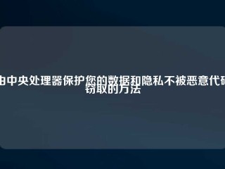 由中央处理器保护您的数据和隐私不被恶意代码窃取的方法