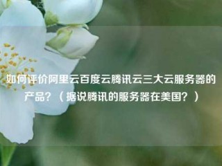 如何评价阿里云百度云腾讯云三大云服务器的产品？（据说腾讯的服务器在美国？）