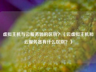 虚拟主机与云服务器的区别？(云虚拟主机和云服务器有什么区别？)