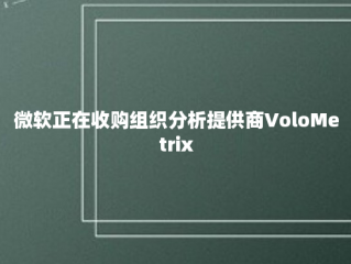 微软正在收购组织分析提供商VoloMetrix