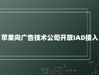 苹果向广告技术公司开放IAD接入