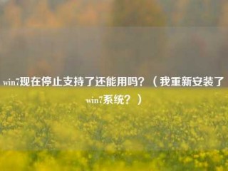 win7现在停止支持了还能用吗？（我重新安装了win7系统？）